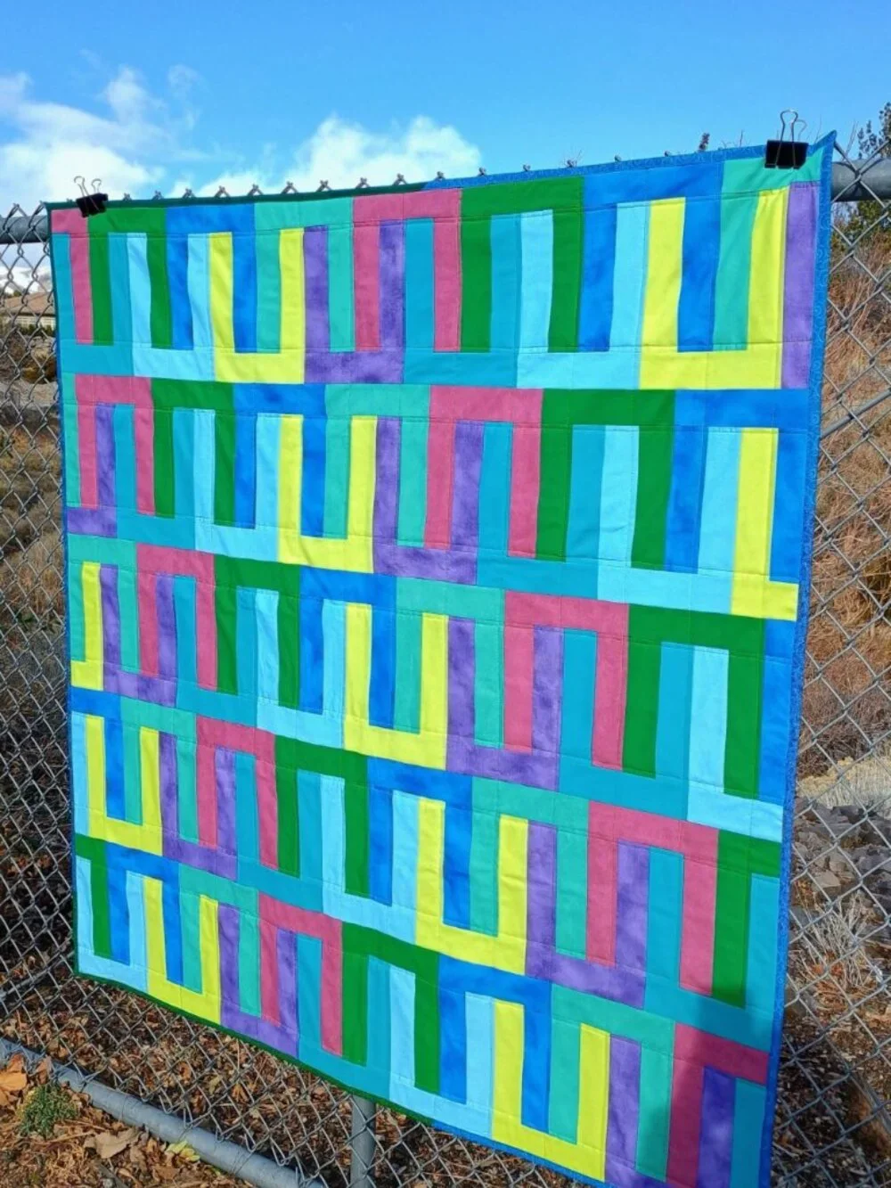 💙💚💜BN MODERN DESIGN QUILT IN SOLID COLORFUL FABRICS
